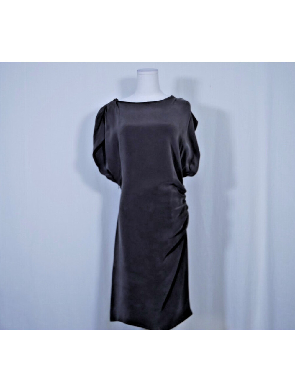 Thakoon Taupe Draped Silk Mini Dress Size 8